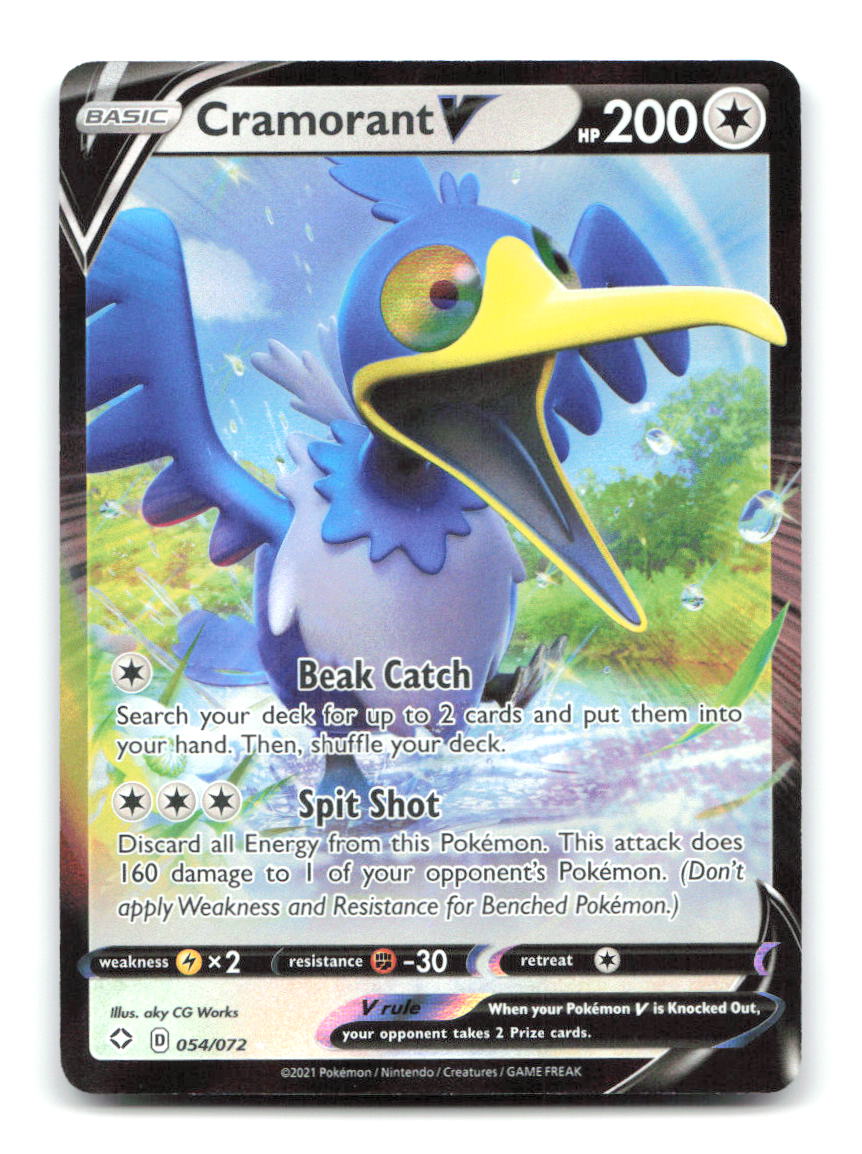 Cramorant V 054/072 Holo V Rare Shining Fates Pokemon Near Mint