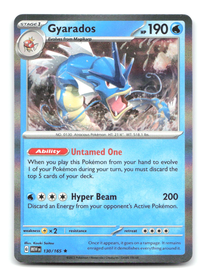 Gyarados 130/165 Rare 151 Pokemon Holo Near Mint