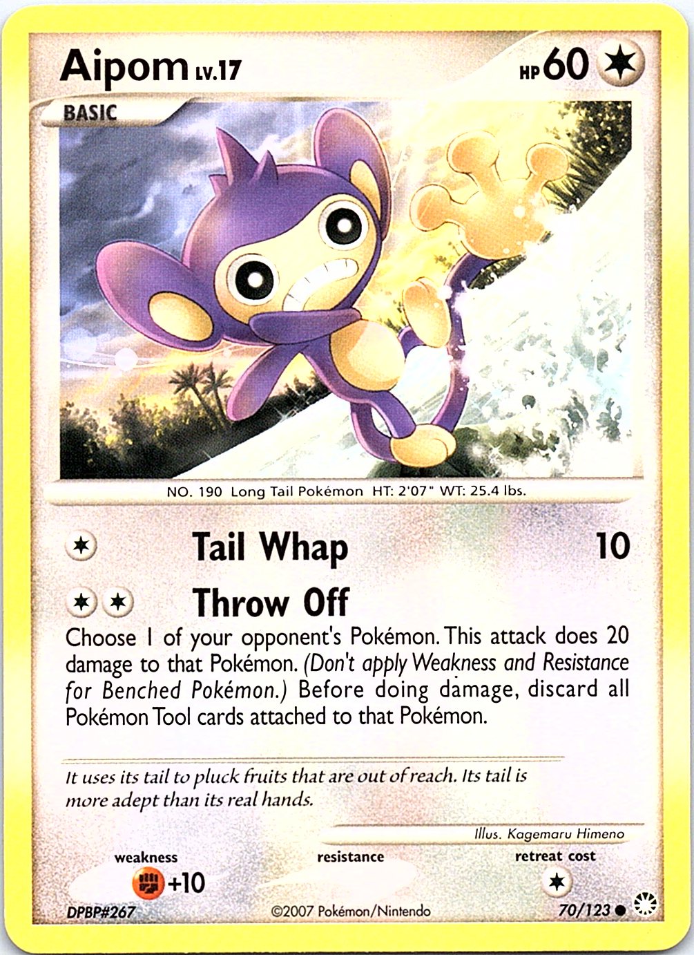 Aipom 70/123 Common Mysterious Treasures Pokemon Heavily Played