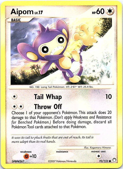 Aipom 70/123 Common Mysterious Treasures Pokemon Heavily Played