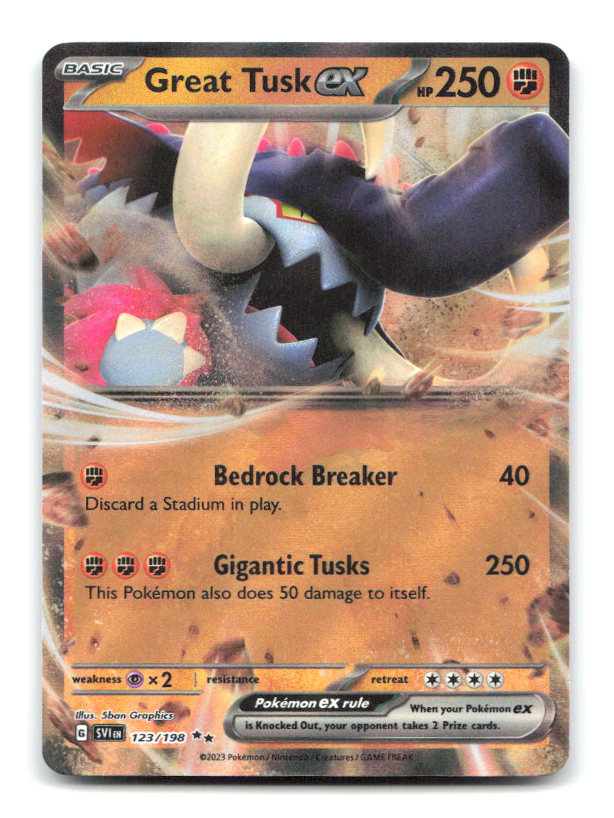 Great Tusk ex 123/198 Double Rare Scarlet & Violet Pokemon Holo Near Mint