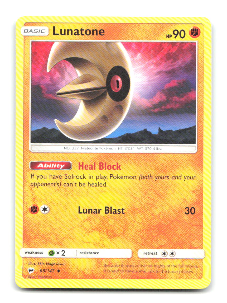 Lunatone 68/147 UC Burning Shadows Pokemon LP