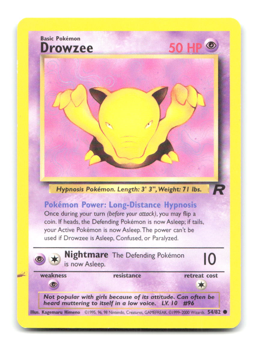 Drowzee 54/82 TR Pokemon Unlimited HP