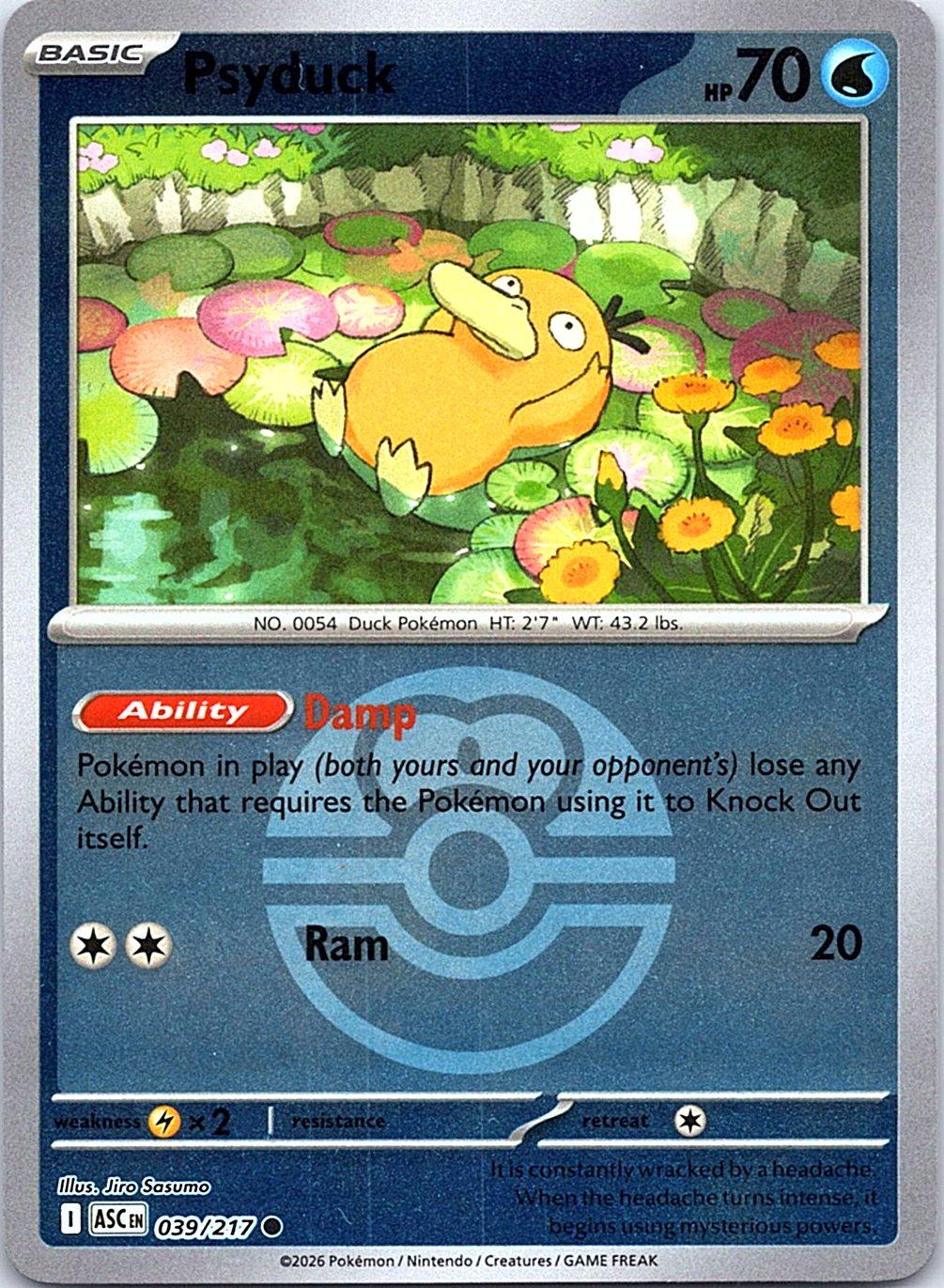 Psyduck (Love Ball) 039/217 Common Ascended Heroes Pokemon Reverse Holo NM