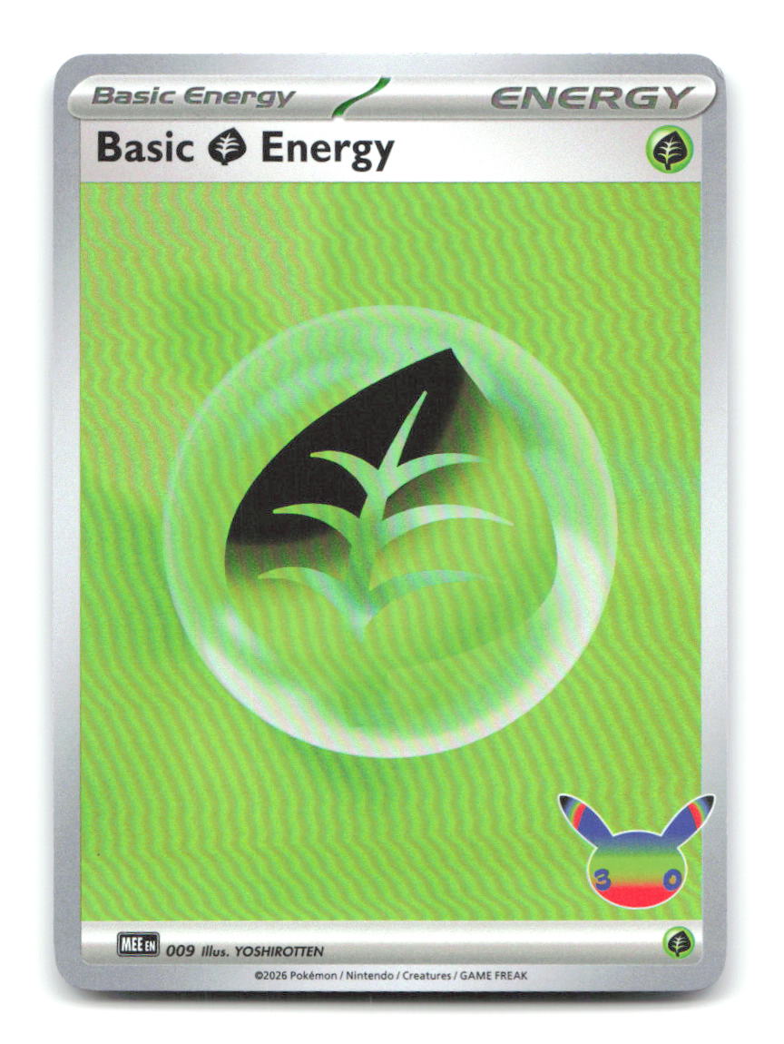 Basic Grass Energy (30th Celebration) 009 MEE Pokemon Holo NM