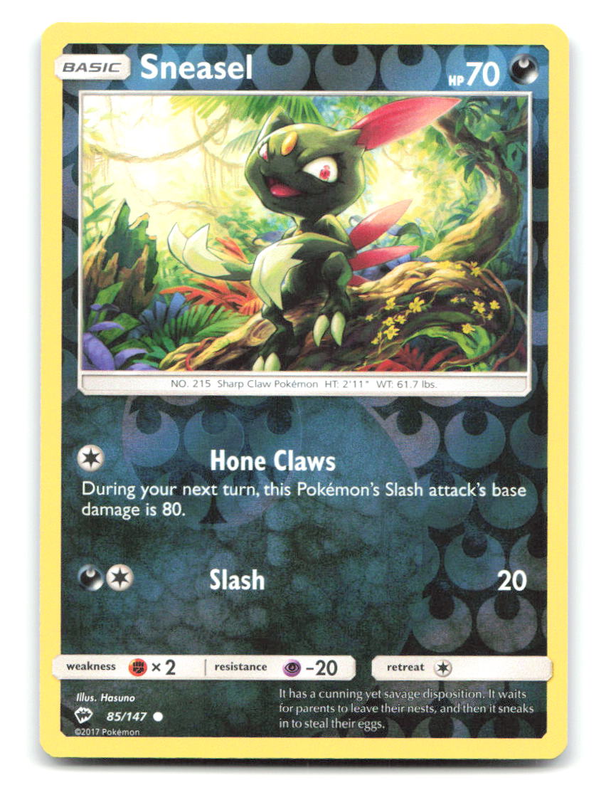 Sneasel 85/147 C Burning Shadows Pokemon Reverse Holo NM