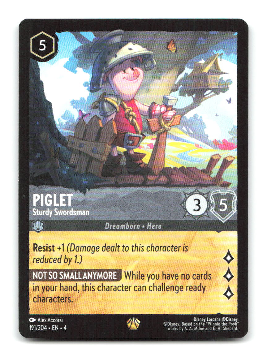 Piglet - Sturdy Swordsman 191/204 4 Lorcana NM