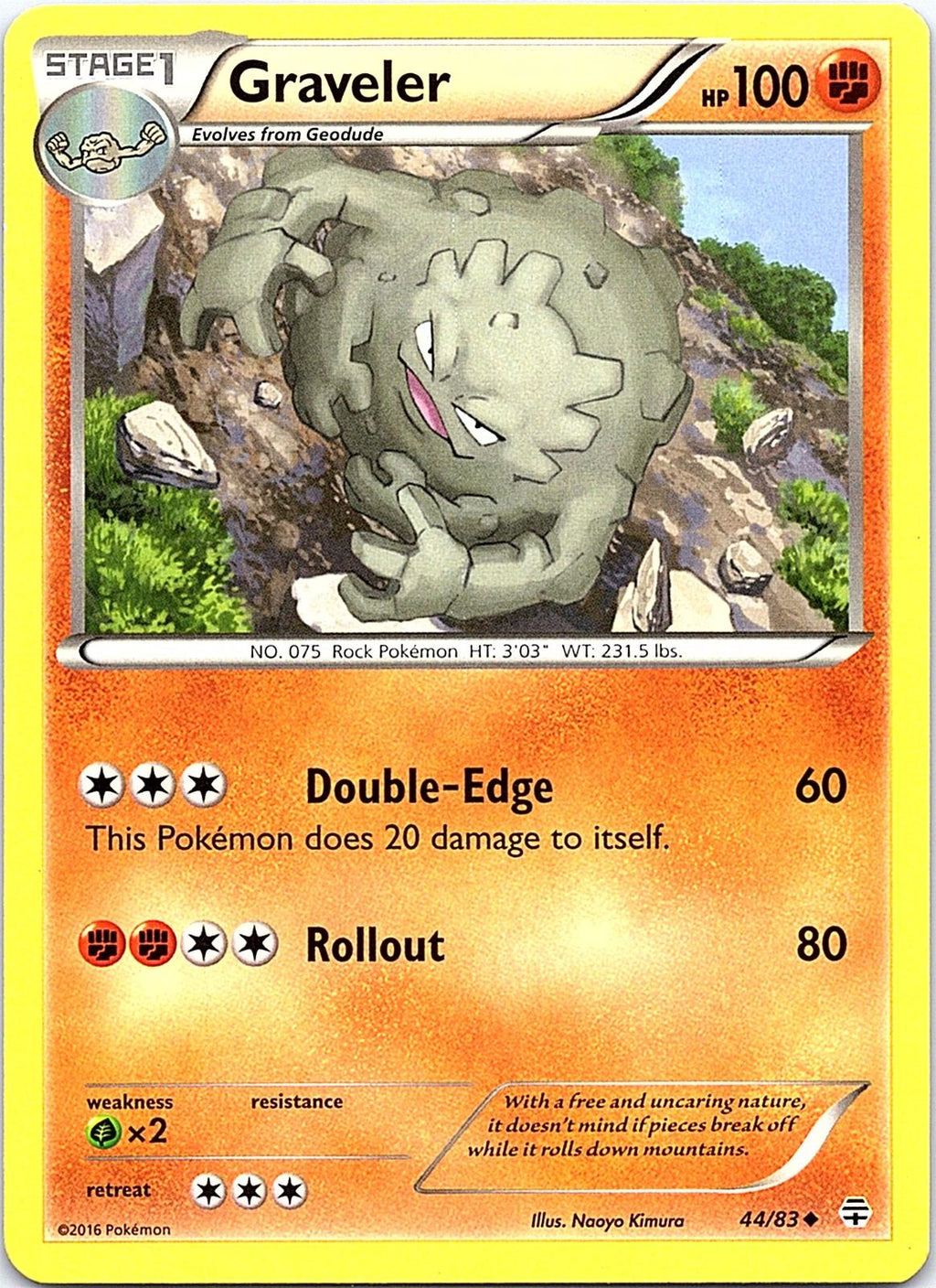 Graveler 44/83 Uncommon Generations Pokemon Lightly Played