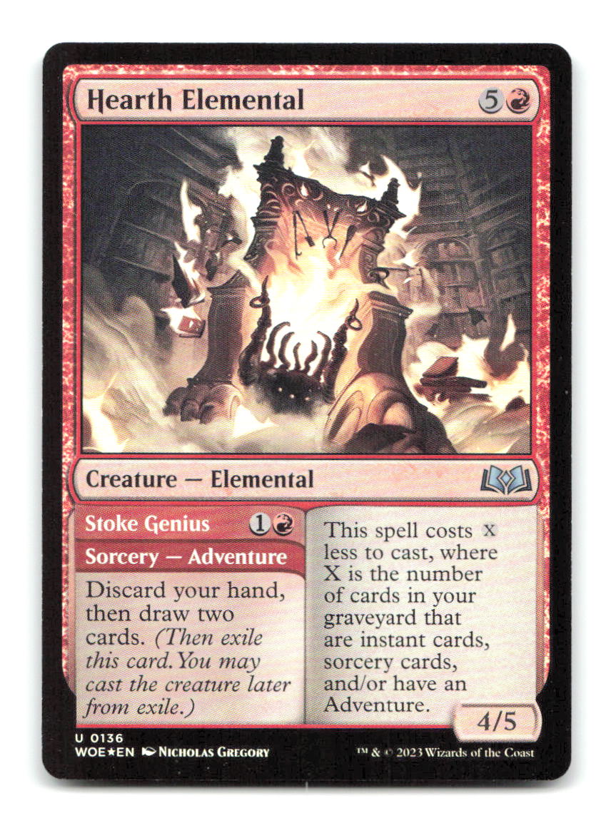 Hearth Elemental 136 WOE Magic: The Gathering Foil NM