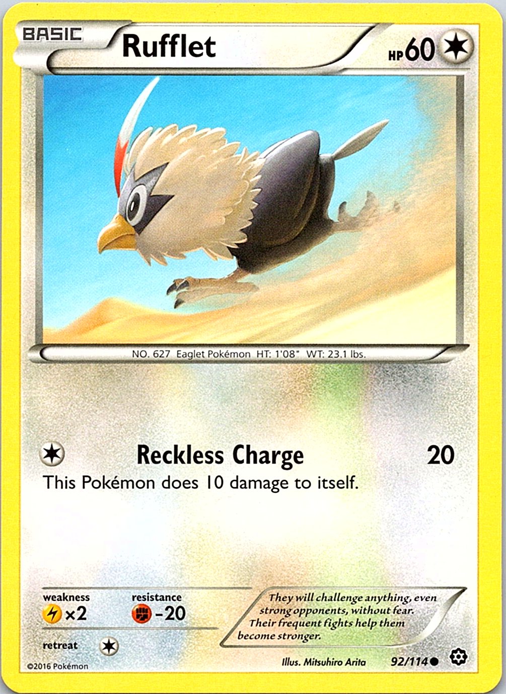 Rufflet 92/114 Common Steam Siege Pokemon Moderately Played