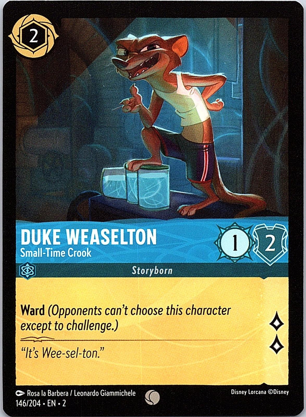 Duke Weaselton - Small-Time Crook 146/204 Rise of the Floodborn Lorcana NM