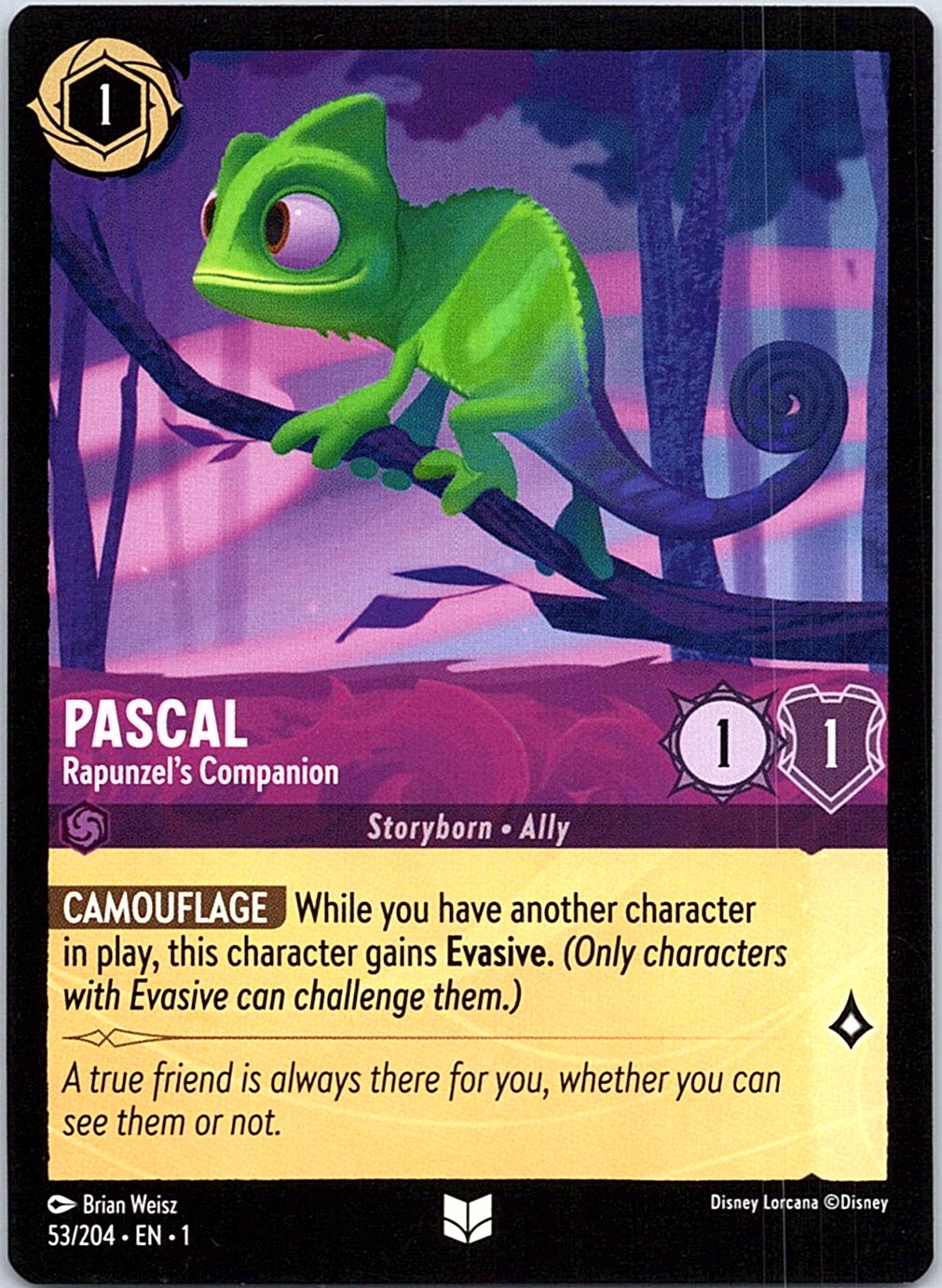 Pascal - Rapunzel's Companion 53/204 Uncommon The First Chapter Lorcana NM