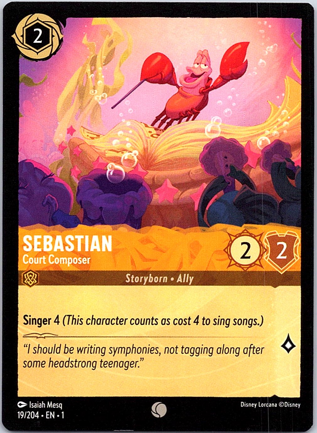 Sebastian - Court Composer 19/204 Common The First Chapter Lorcana Near Mint