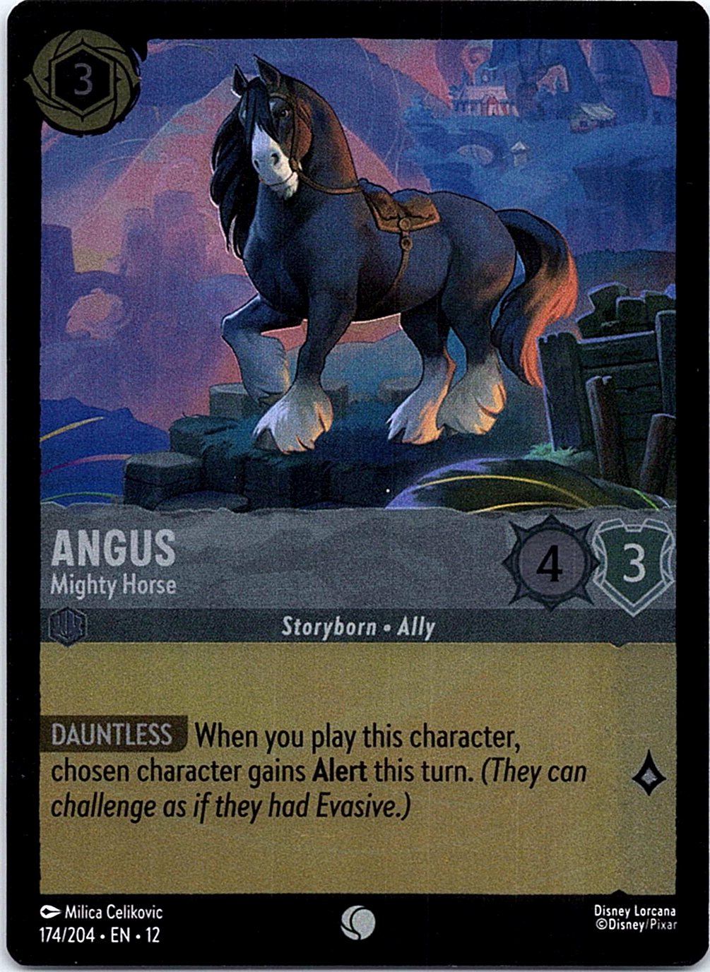 Angus - Mighty Horse 174/204 Common Wilds Unknown Lorcana Cold Foil Near Mint