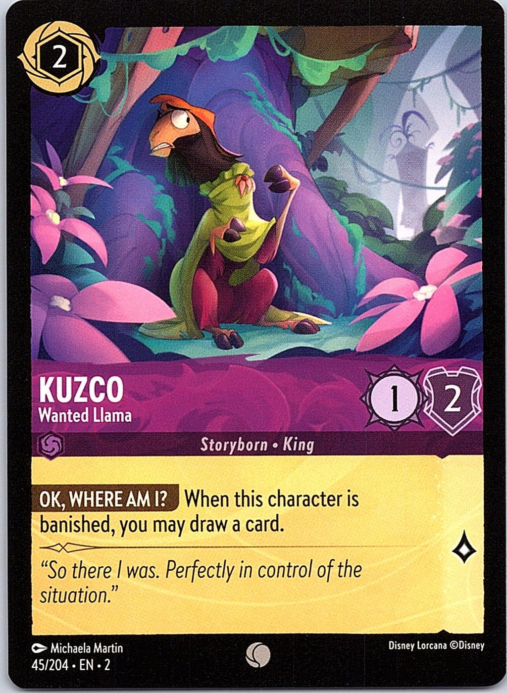 Kuzco - Wanted Llama 45/204 Common Rise of the Floodborn Lorcana Near Mint