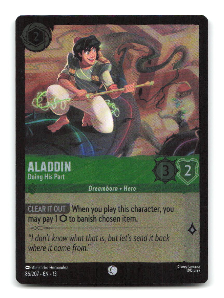 Aladdin - Doing His Part 85/204 13 Lorcana Cold Foil NM