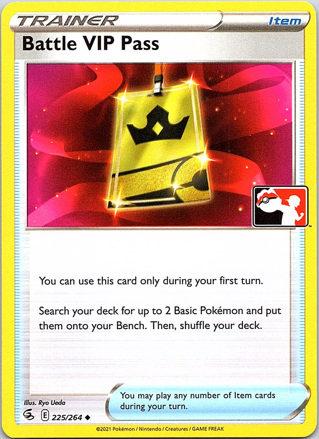 Battle VIP Pass 225/264 Uncommon Prize Pack Series Cards Pokemon Lightly Played