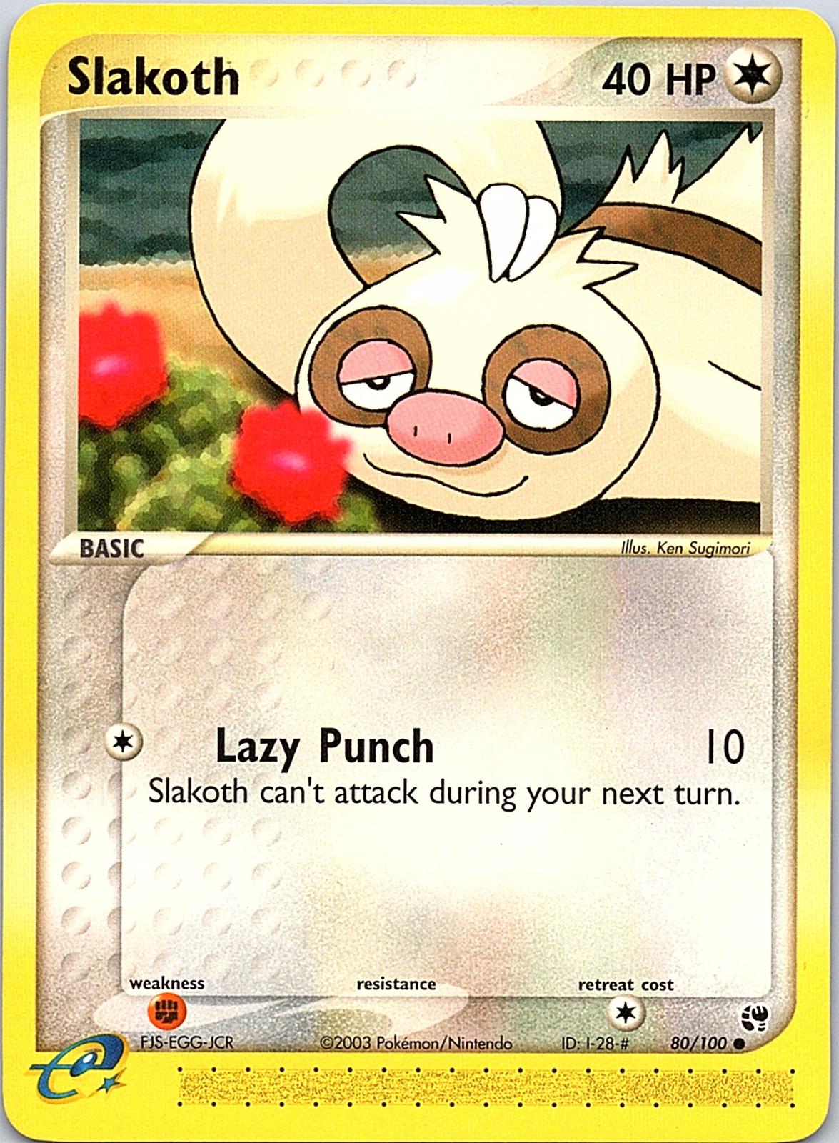 Slakoth 80/100 Common Sandstorm Pokemon Moderately Played
