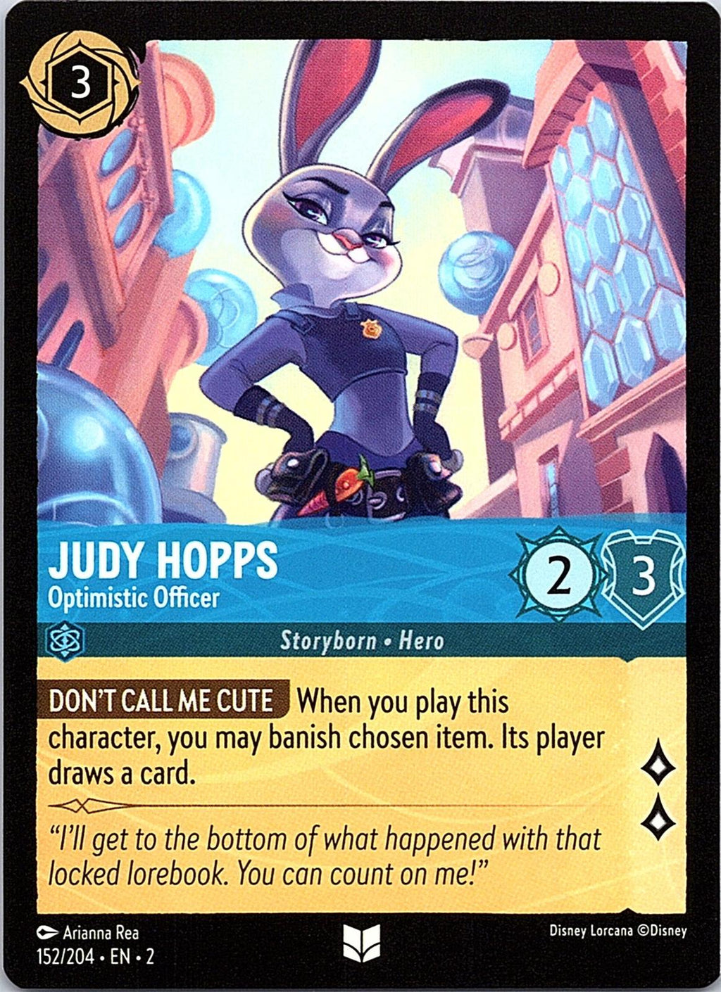 Judy Hopps - Optimistic Officer 152/204 Rise of the Floodborn Lorcana NM