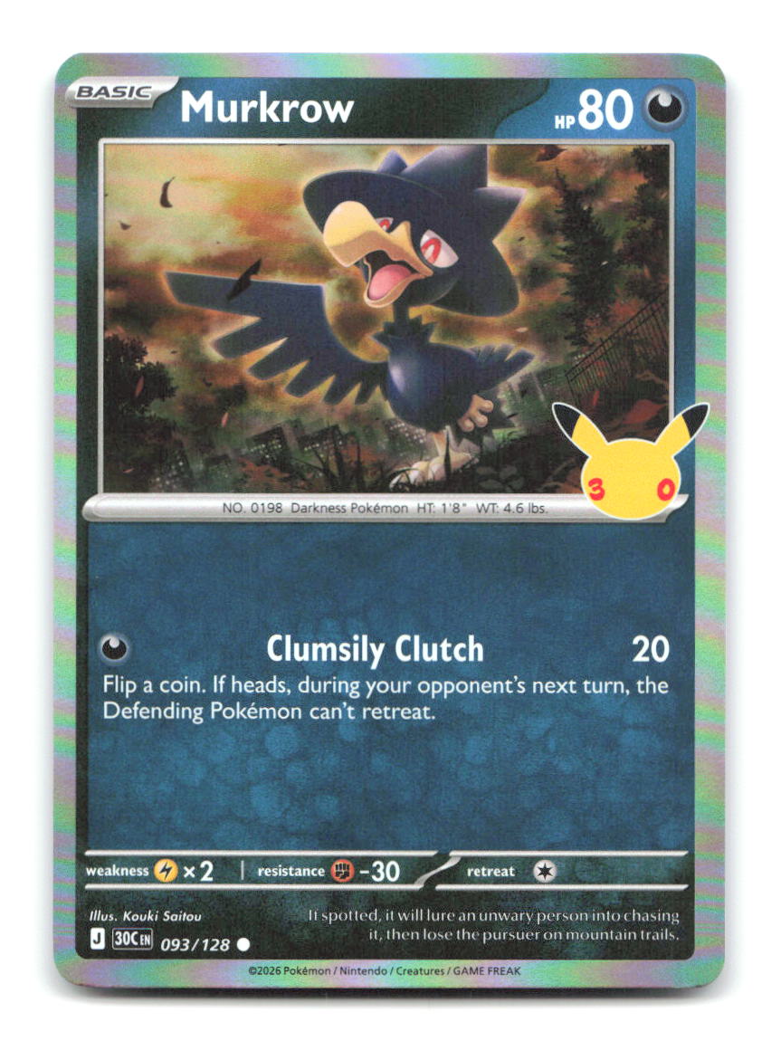 Murkrow 093/128 30C Pokemon Holo NM
