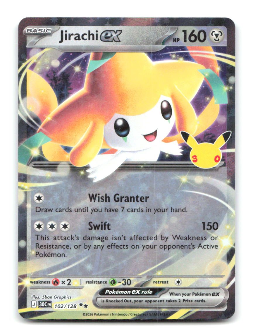 Jirachi ex 102/128 30C Pokemon Holo NM