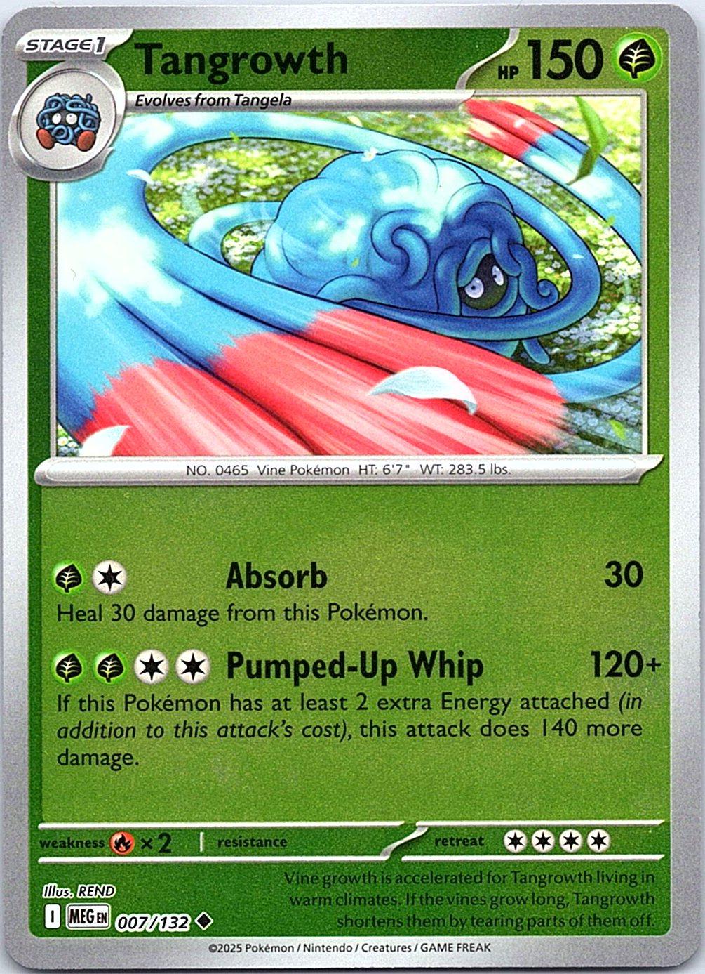 Tangrowth 007/132 Uncommon Mega Evolution Pokemon Reverse Holo Near Mint