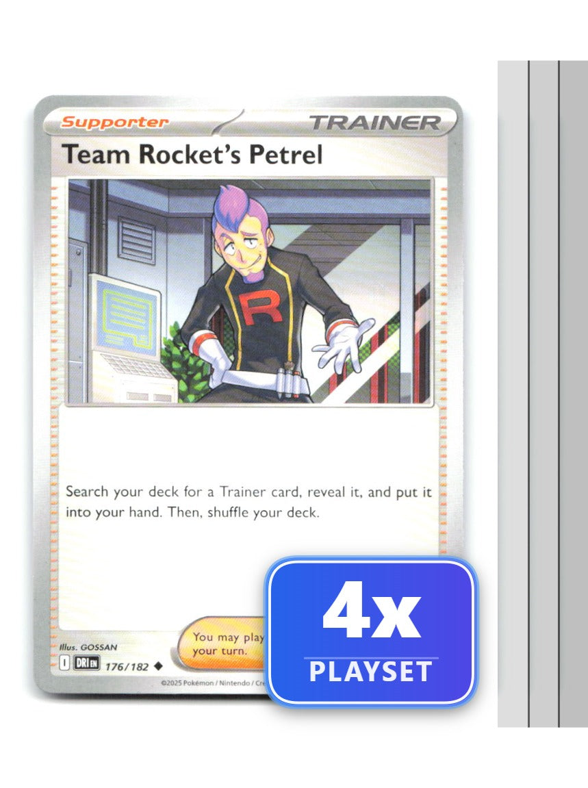 Playset of 4 Team Rocket's Petrel 176/182 Uncommon Destined Rivals Pokemon NM