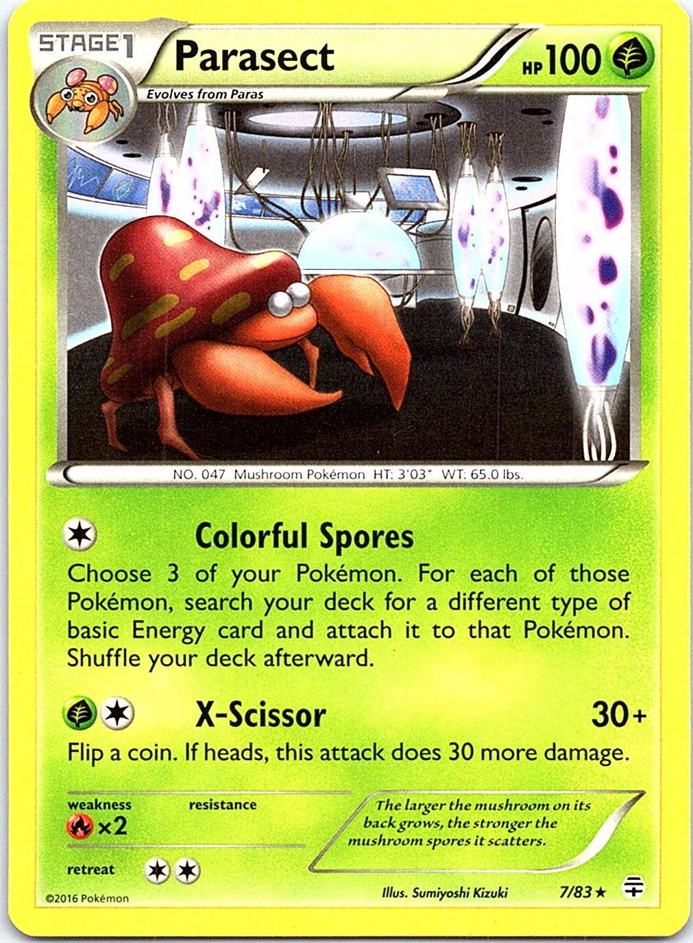 Parasect 7/83 Rare Generations Pokemon Lightly Played