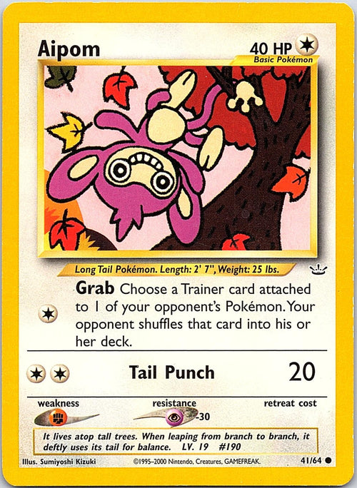 Aipom 41/64 Common Neo Revelation Pokemon Unlimited Moderately Played