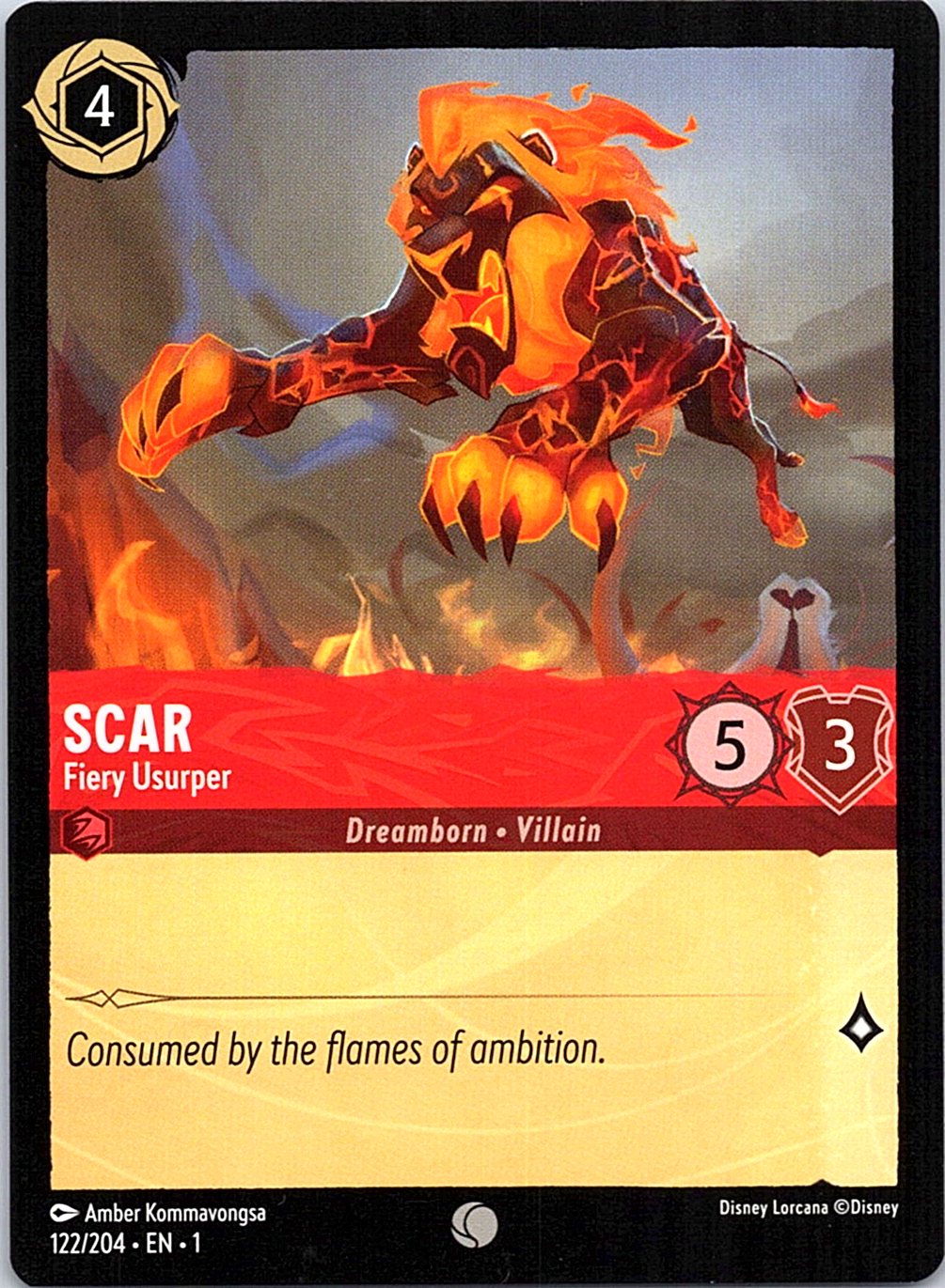Scar - Fiery Usurper 122/204 Common The First Chapter Lorcana Near Mint