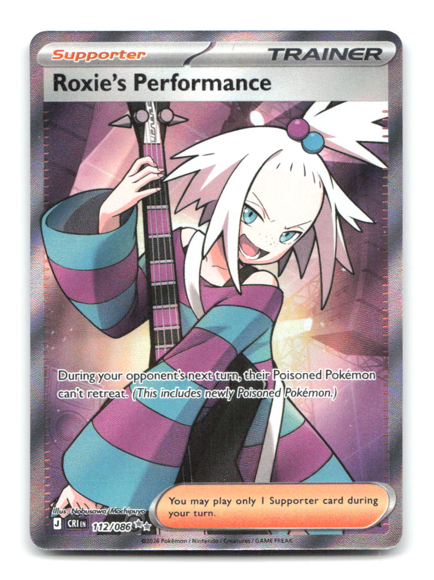 Roxie's Performance 112/086 ME04 Pokemon Holo NM