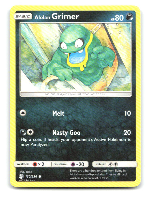 Alolan Grimer 130/236 C Cosmic Eclipse Pokemon LP