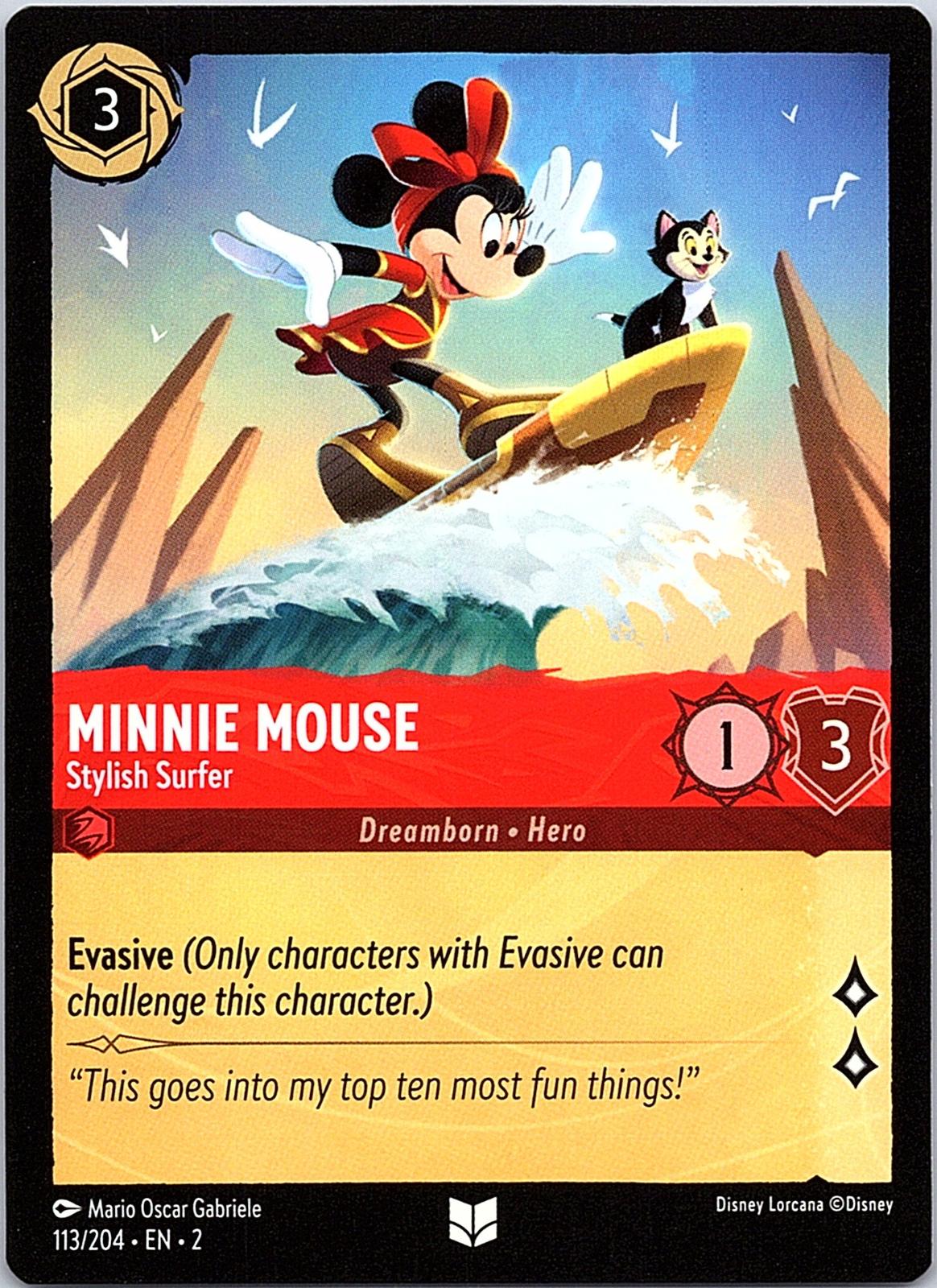 Minnie Mouse - Stylish Surfer 113/204 Uncommon Rise of the Floodborn Lorcana NM