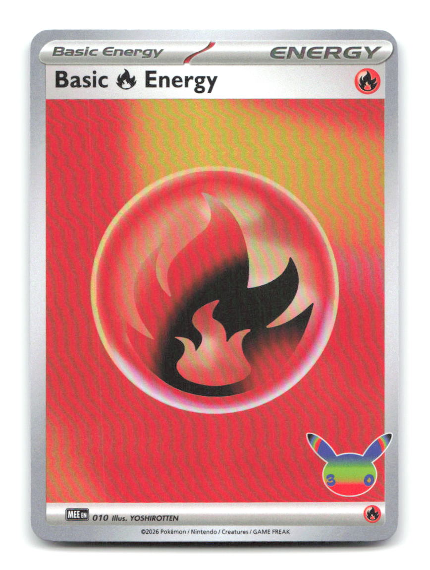 Basic Fire Energy (30th Celebration) 010 MEE Pokemon Holo NM
