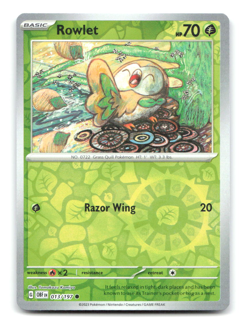 Rowlet 013/197 OBF Pokemon Reverse Holo NM