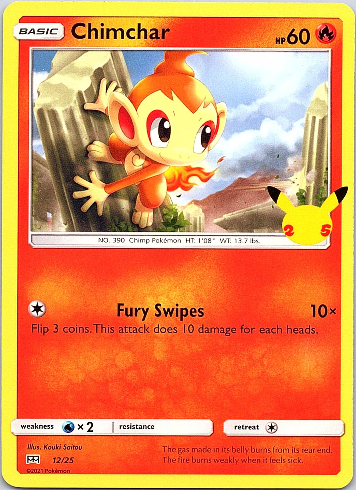 Chimchar 012/025 Promo McDonald's 25th Anniversary Promos Pokemon Lightly Played