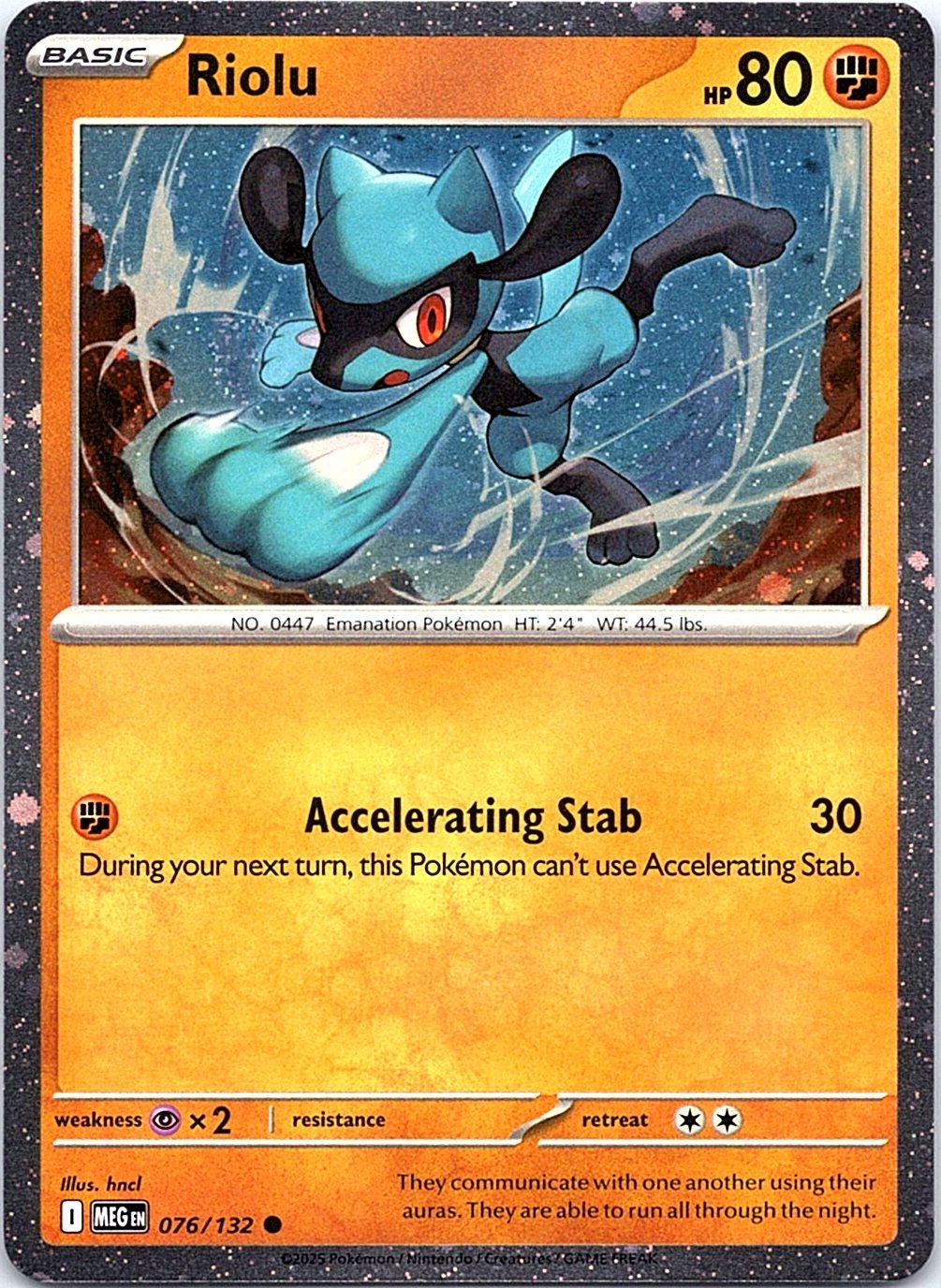 Riolu (Cosmos Holo) 076/132 Common Miscellaneous Cards & Products Pokemon NM