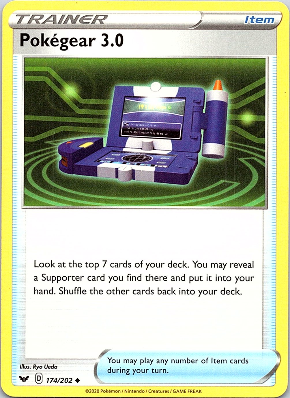 Pokegear 3.0 174/202 Uncommon Sword & Shield Pokemon Lightly Played