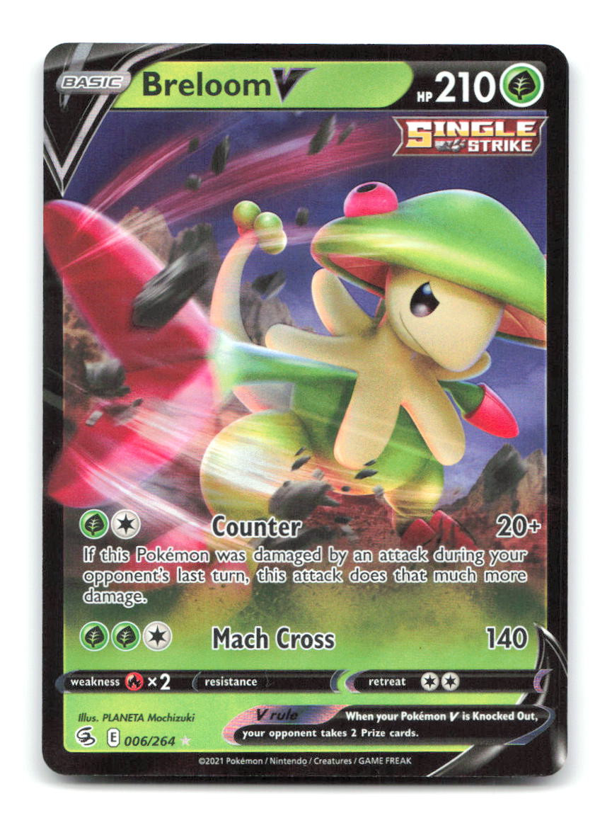 Breloom V 006/264 Holo V Rare Fusion Strike Pokemon Near Mint