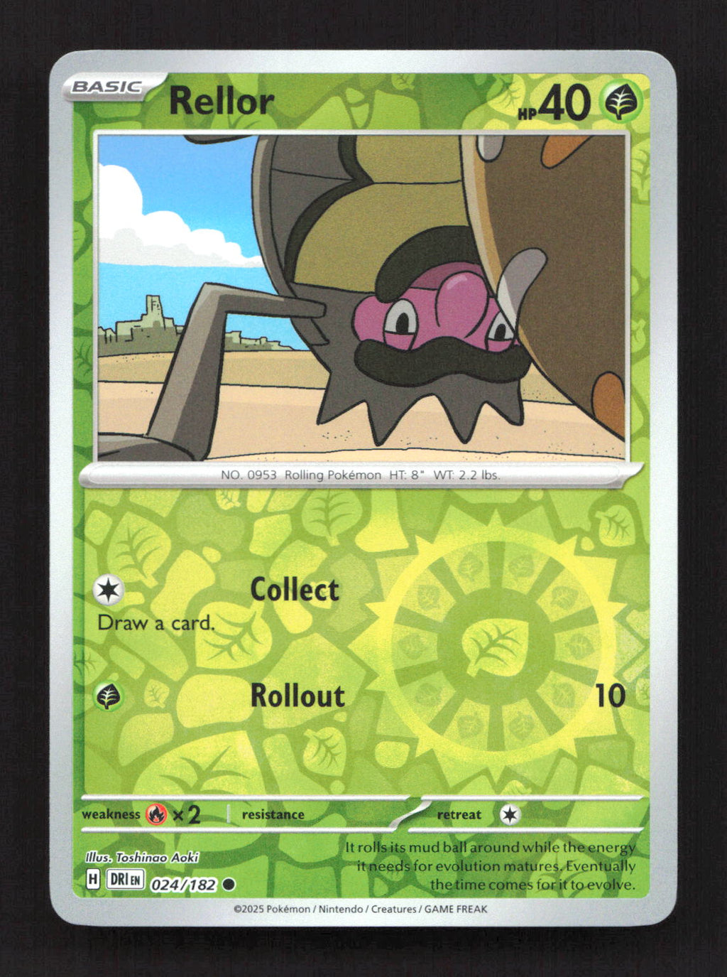 Rellor 024/182 Common Destined Rivals Pokemon Reverse Holo Near Mint
