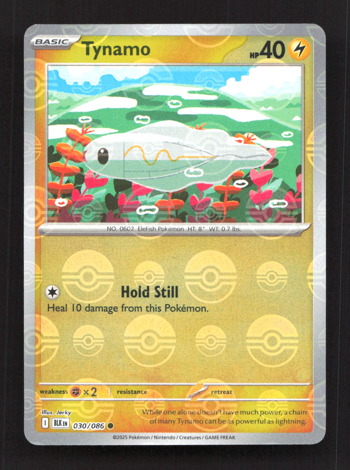 Tynamo (Poke Ball Pattern) 030/086 Holo Common Black Bolt Pokemon Near Mint