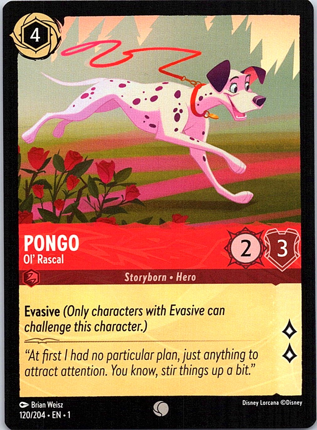 Pongo - Ol' Rascal 120/204 Common The First Chapter Lorcana Near Mint