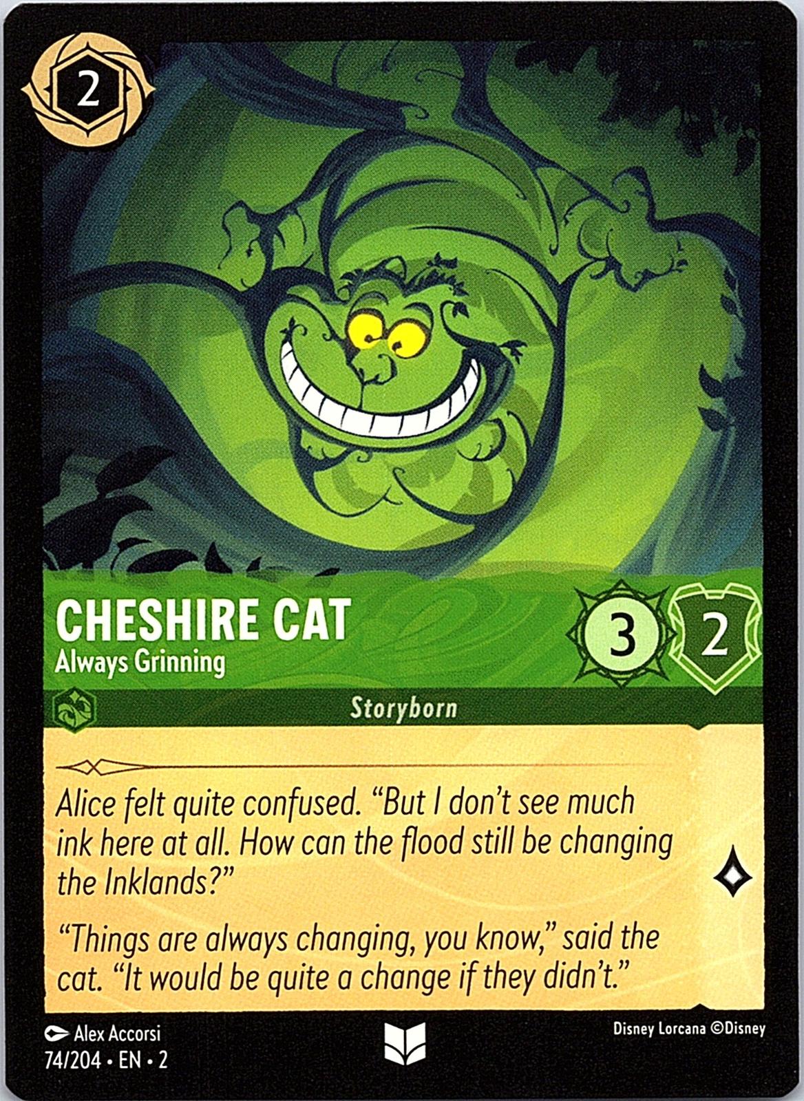 Cheshire Cat - Always Grinning 74/204 Uncommon Rise of the Floodborn Lorcana NM