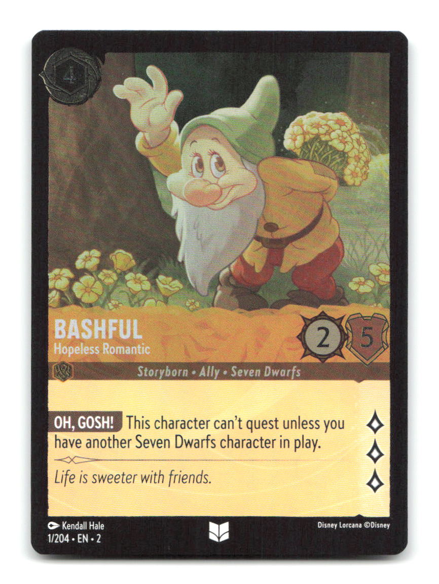 Bashful - Hopeless Romantic 1/204 2 Lorcana Cold Foil NM