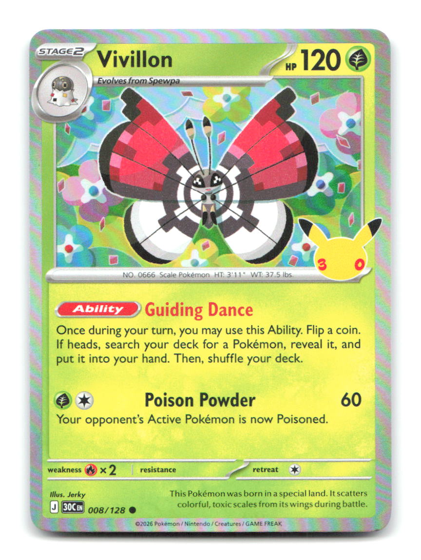 Vivillon 008/128 30C Pokemon Holo NM
