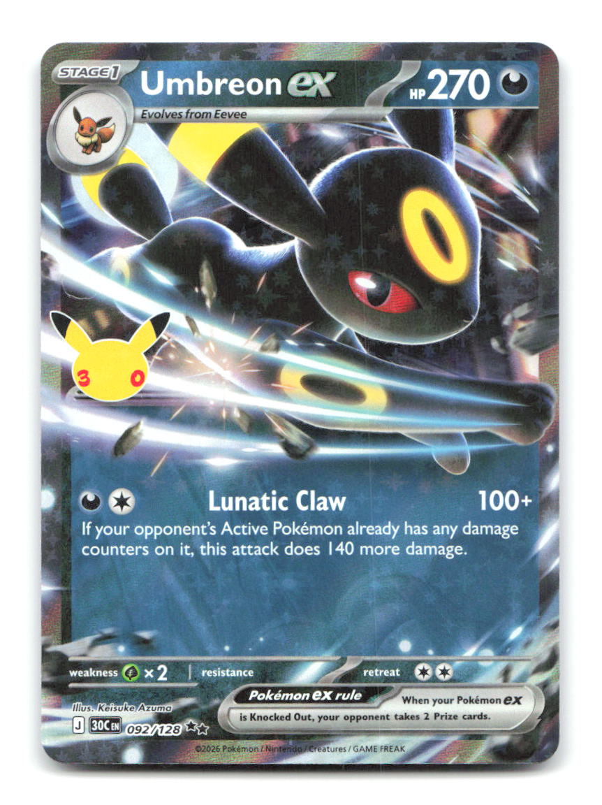 Umbreon ex 092/128 30C Pokemon Holo NM