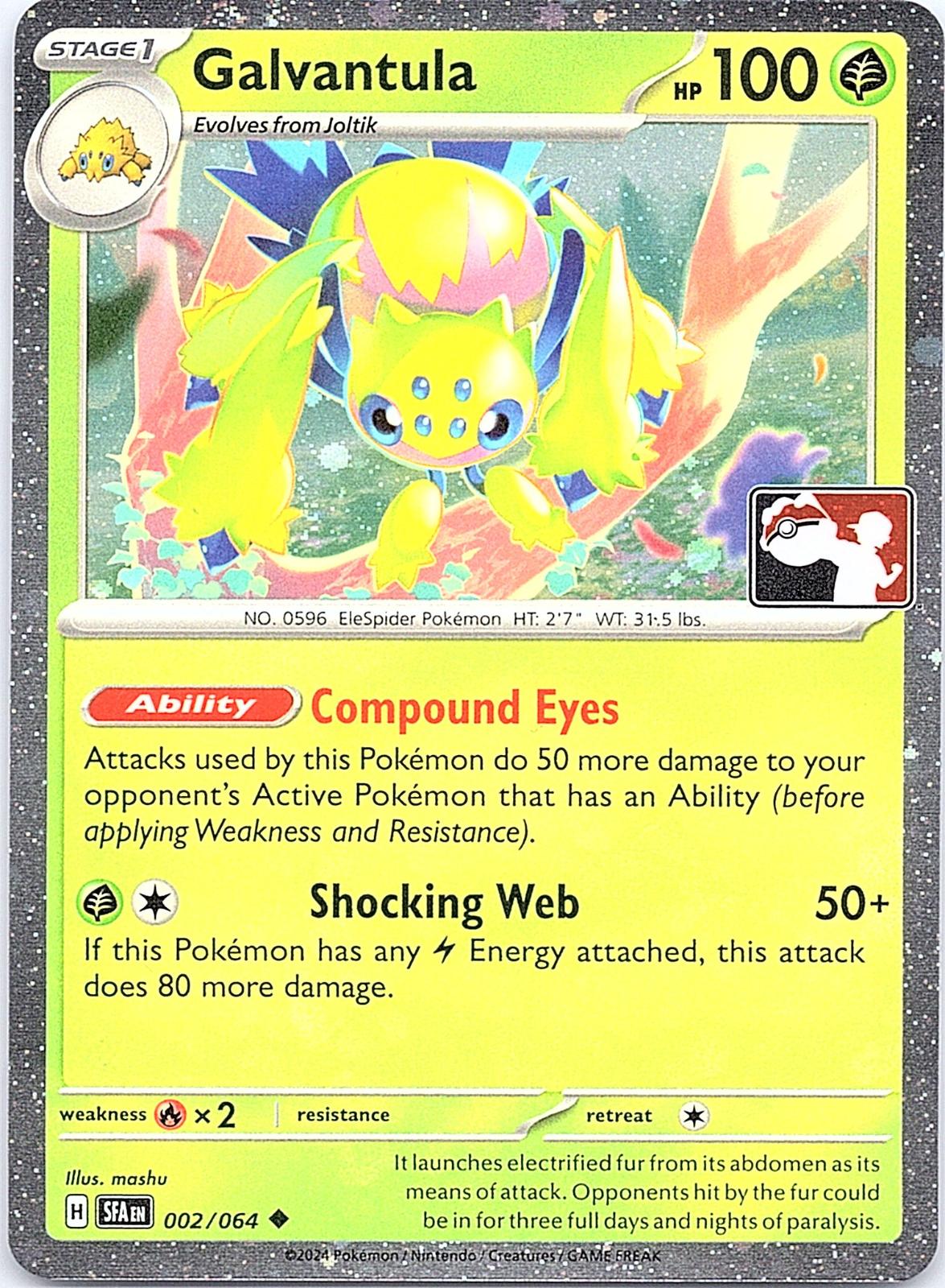 Galvantula 002/064 Holo Uncommon Prize Pack Series Cards Pokemon Near Mint