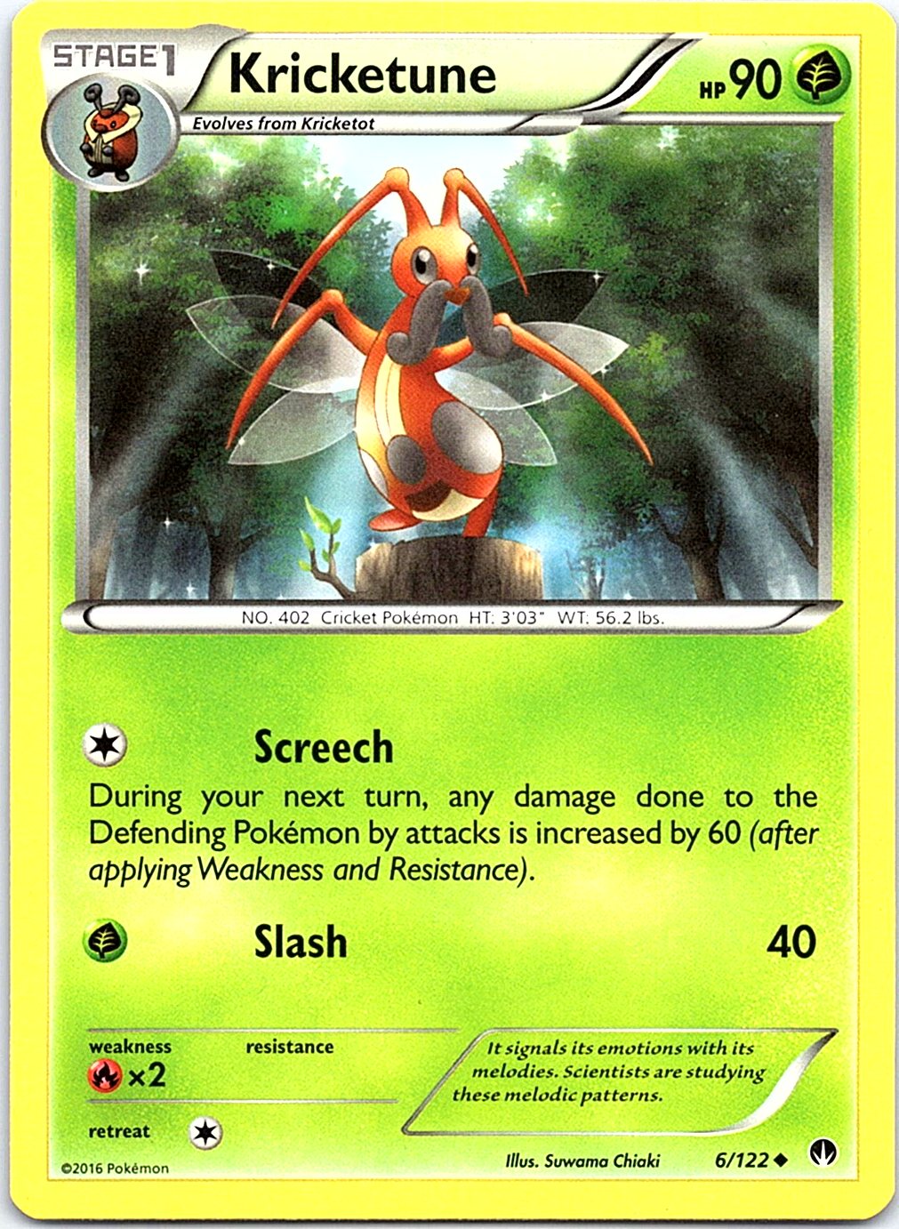 Kricketune 6/122 Uncommon BREAKpoint Pokemon Moderately Played