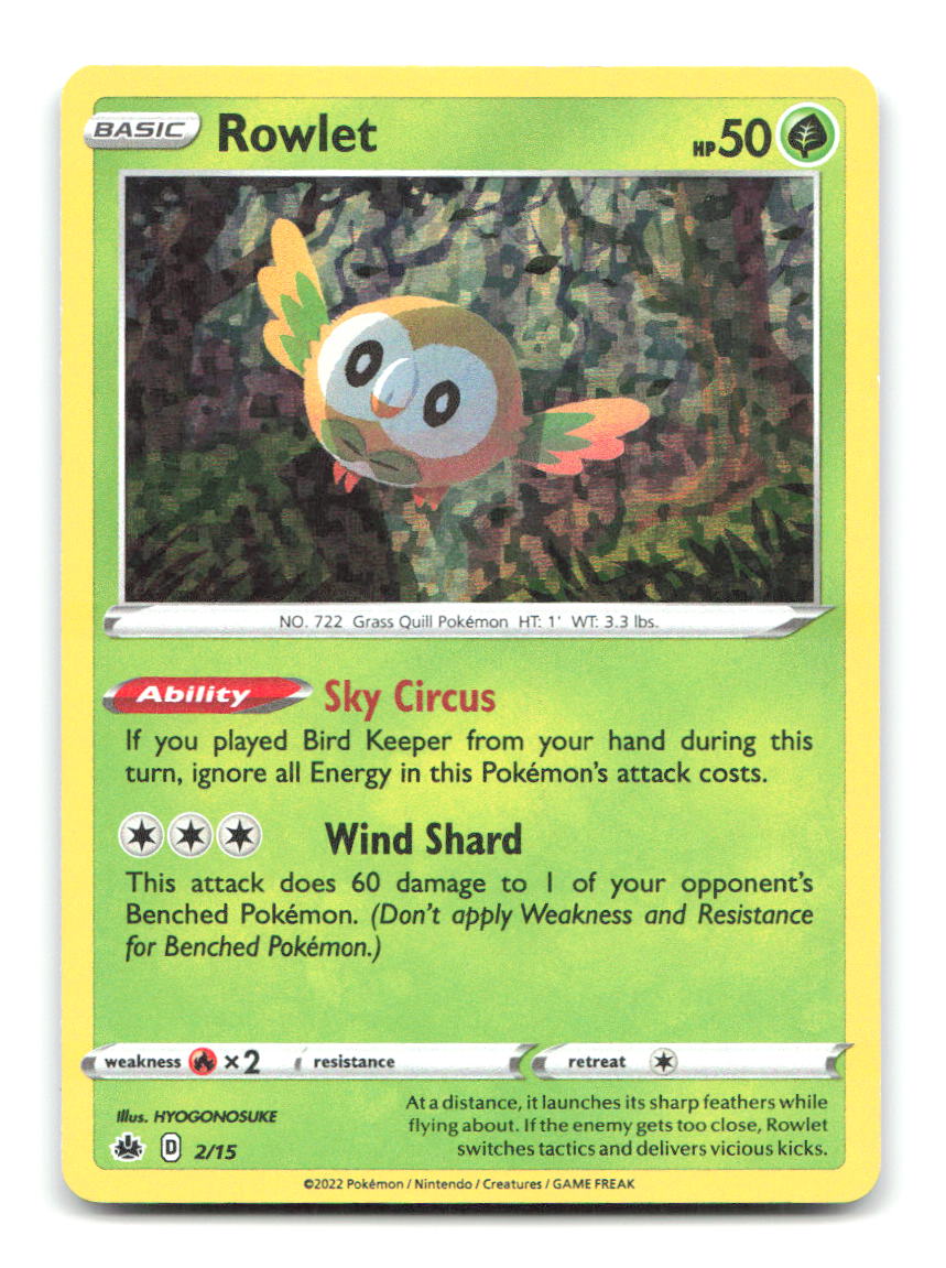 Rowlet 002/015 MCD22 Pokemon Holo MP