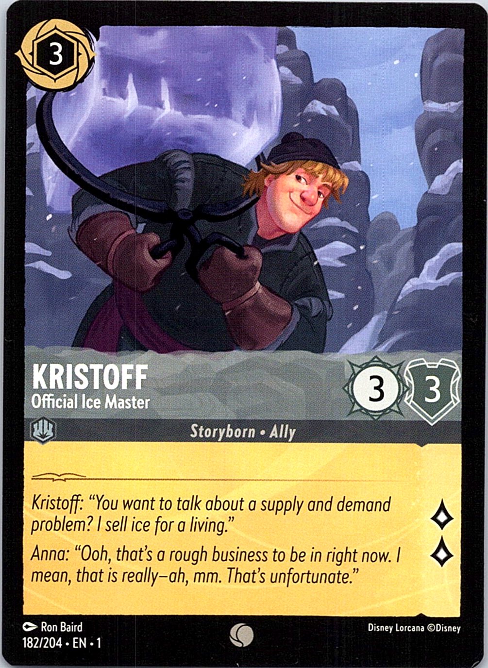 Kristoff - Official Ice Master 182/204 Common The First Chapter Lorcana NM